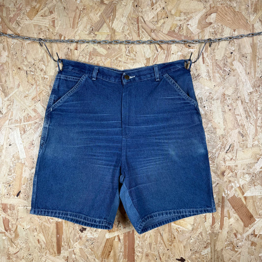 Carhartt Carpenter Blue Denim Workwear Shorts Relaxed Fit W32