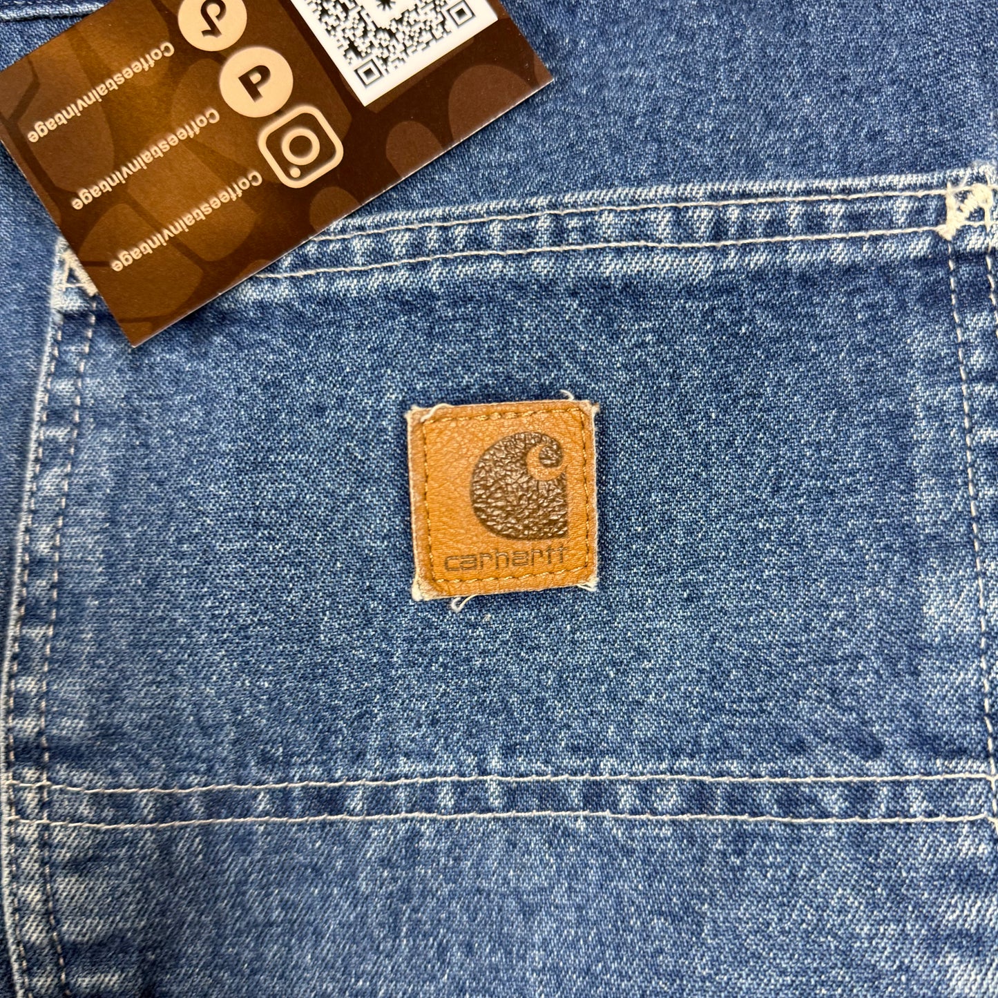 Carhartt Carpenter Blue Denim Workwear Shorts Relaxed Fit W32