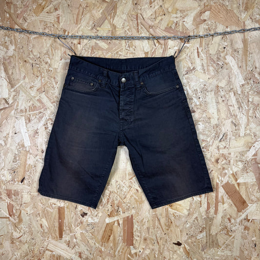 Carhartt Carpenter Washed Black Denim Workwear Shorts Relaxed Fit W29