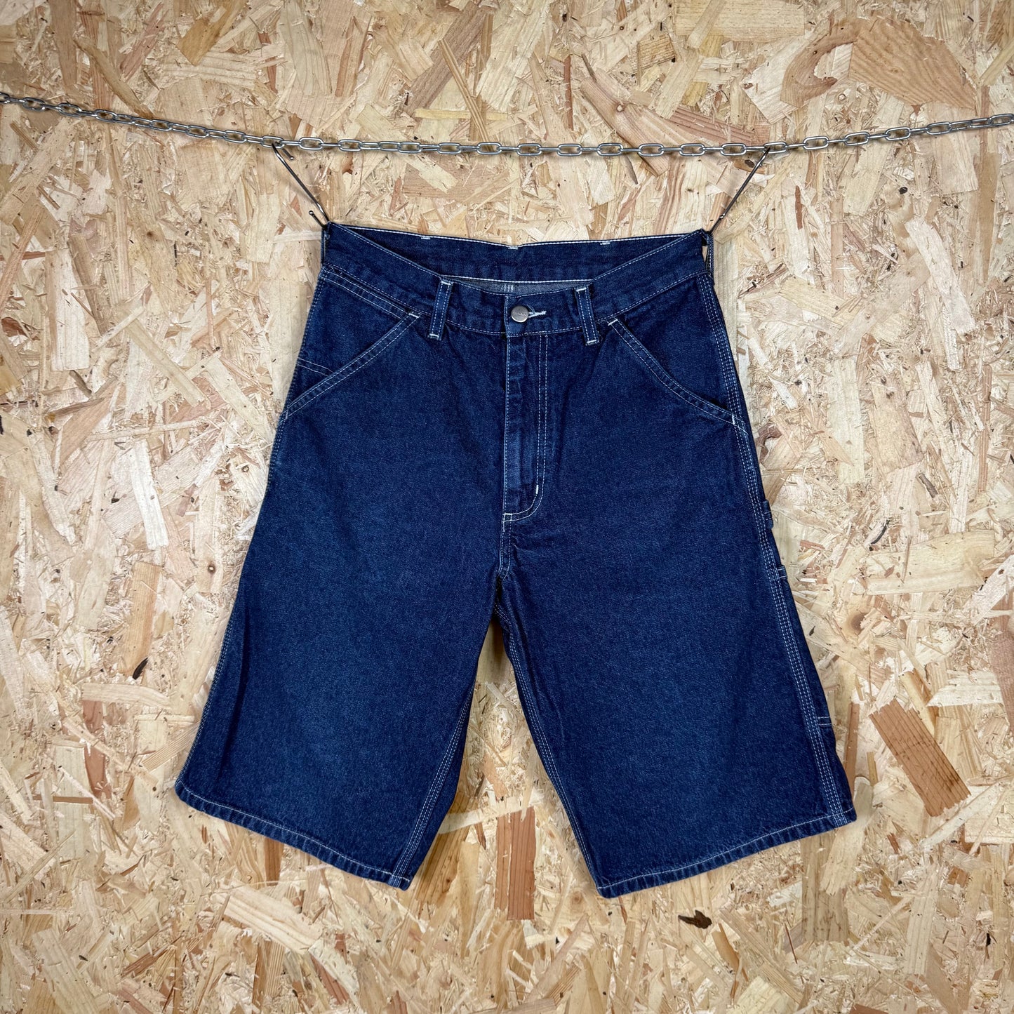 Carhartt Carpenter Dark Blue Denim Workwear Shorts Relaxed Fit W29