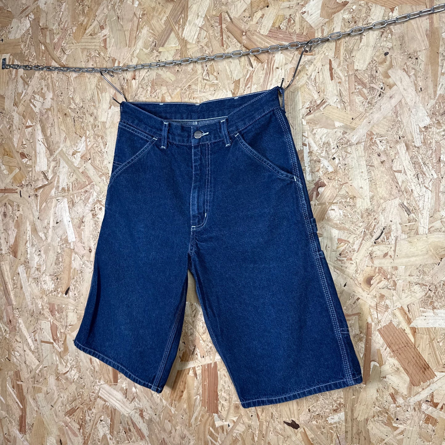 Carhartt Carpenter Dark Blue Denim Workwear Shorts Relaxed Fit W29