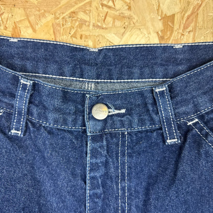 Carhartt Carpenter Dark Blue Denim Workwear Shorts Relaxed Fit W29