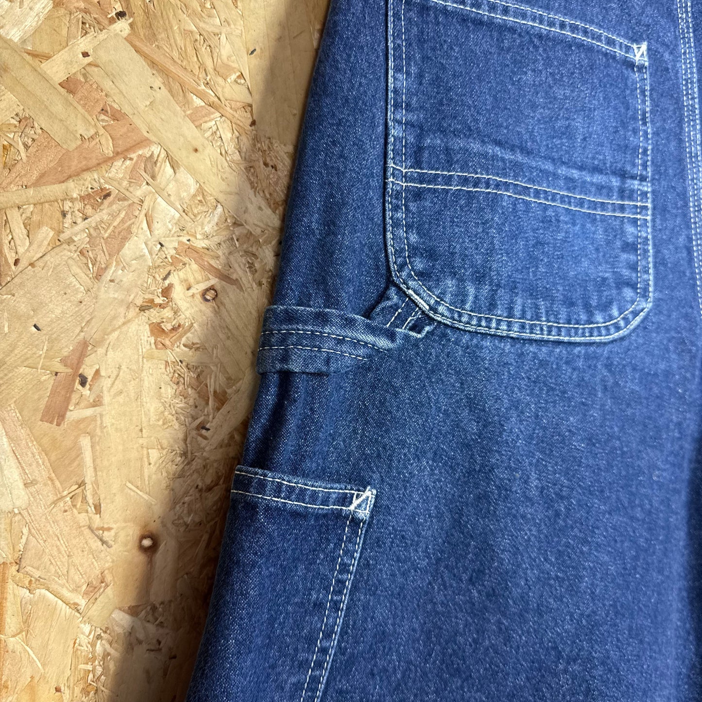Carhartt Carpenter Dark Blue Denim Workwear Shorts Relaxed Fit W29