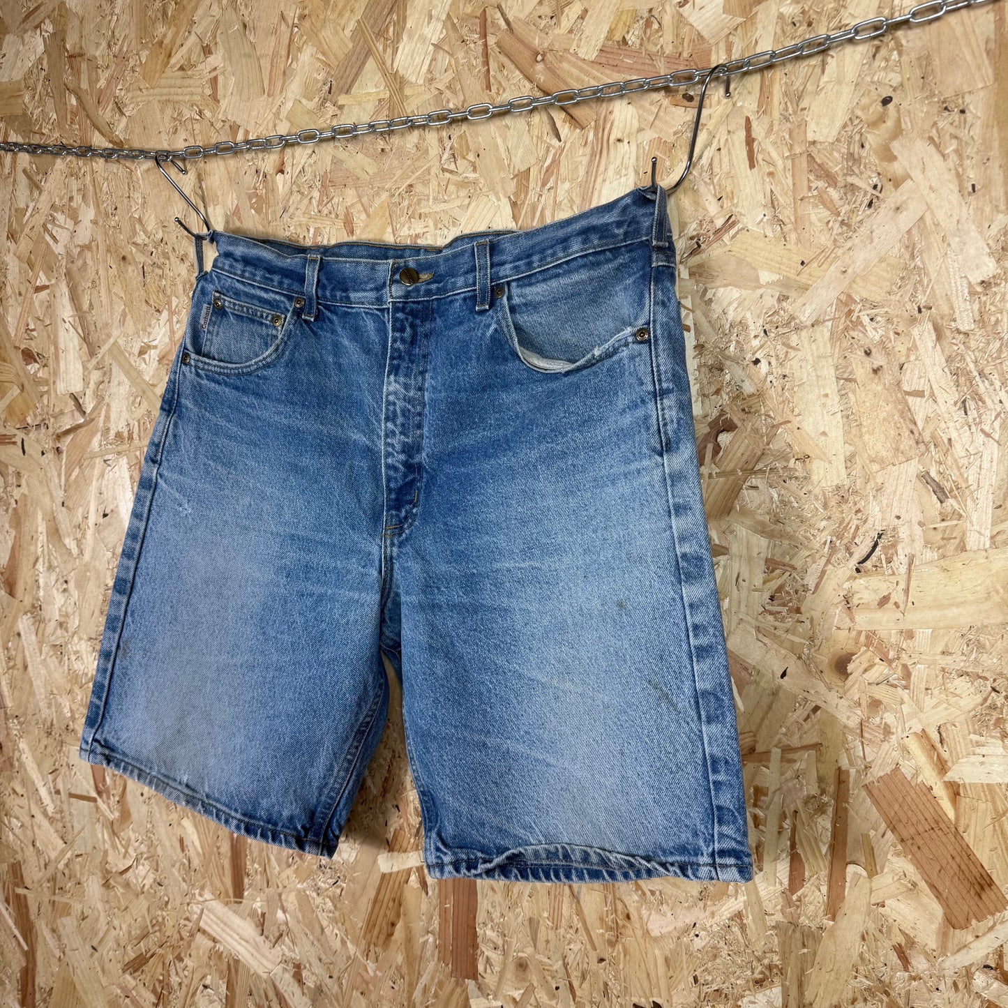 Carhartt Carpenter Blue Faded Denim Workwear Shorts Relaxed Fit W36