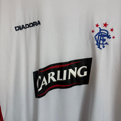 Rangers 2008 White Football Shirt Carling Sponsor Size 2XL