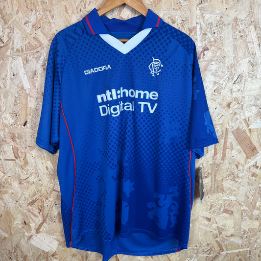 Rangers 2002-03 Diadora Home Shirt Size 2XL New With Tags