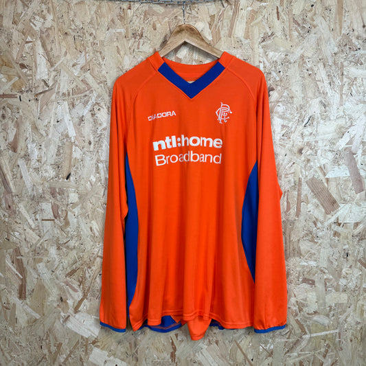 Rangers 2002-03 Diadora Away Shirt Long Sleeve Size 2XL