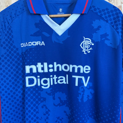 Rangers 2002-03 Diadora Home Shirt Long Sleeve Size 2XL